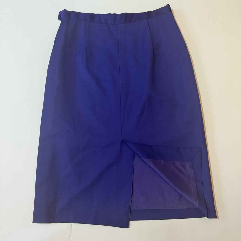 Vintage Women’s Burberry Wool Pencil Skirt Purple Classy Secretary Size 10/IT 44 - Picture 4 of 9